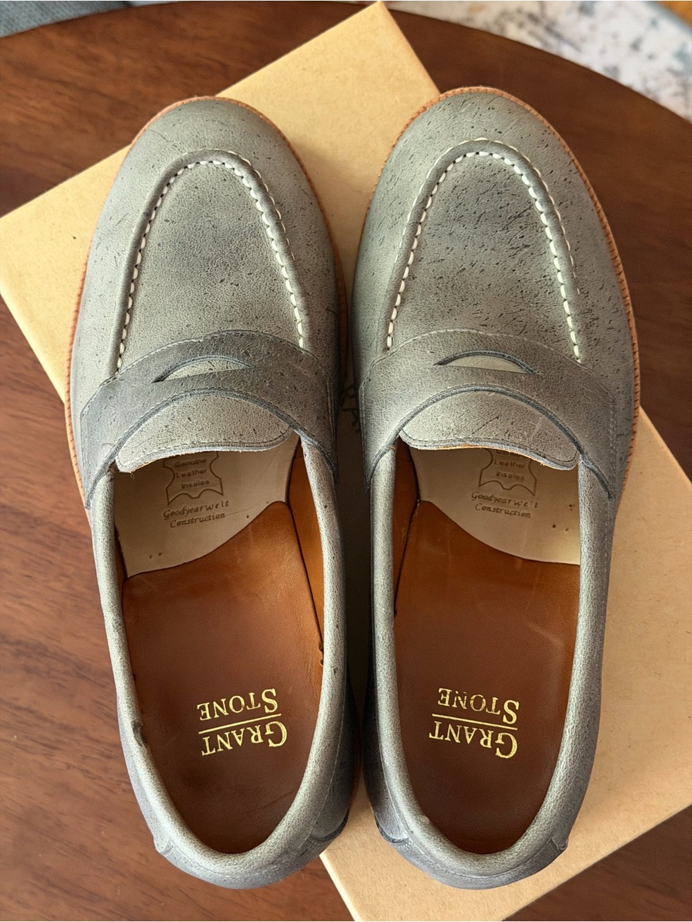 Grant Stone Traveler Penny Loafer in Storm Kudu - Picture 4 of 6